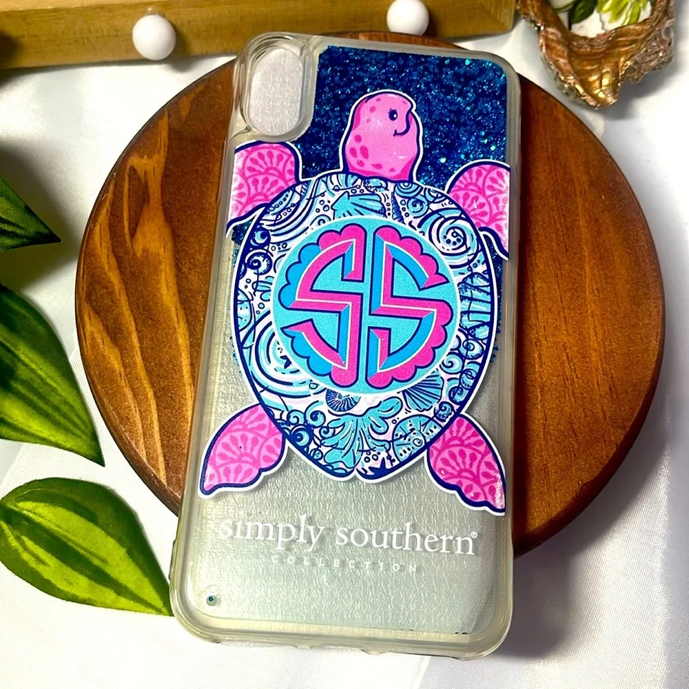 Simply Southern iPhone XS Max Case Turtle design glitter NWOT